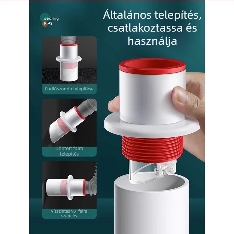 PP szagzáró dugó mosogató- és fürdőszobai csatornához — anti-szag, visszafolyás elleni védelem, csődezodoráló modell, univerzálisan illeszkedik a csövekhez