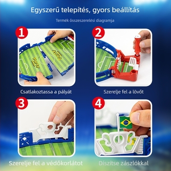 Hengyue kétfős asztali foci játék – társasjáték családi interakcióval, fejleszti a kéz-szem koordinációt, 4–6 éveseknek.