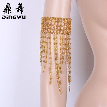 Belly Dance karlánc elasztikus bojtokkal; fém alap, PVC 85% tartalom; uniszex, felnőtt