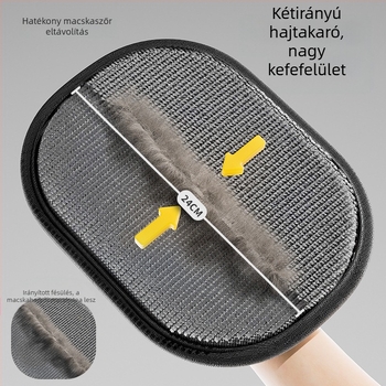 National Pet Elektrosztatikus szőrtelenítő kesztyű macskáknak és kutyáknak; Kétirányú hajkefe; Velúr + lélegző háló