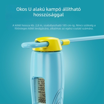 Bosskay vezeték nélküli intelligens ugrókötél – állítható, számoló funkcióval, kettős használat diákok és felnőttek számára; ABS anyag, 2.8 specifikáció, fitnesz és sport