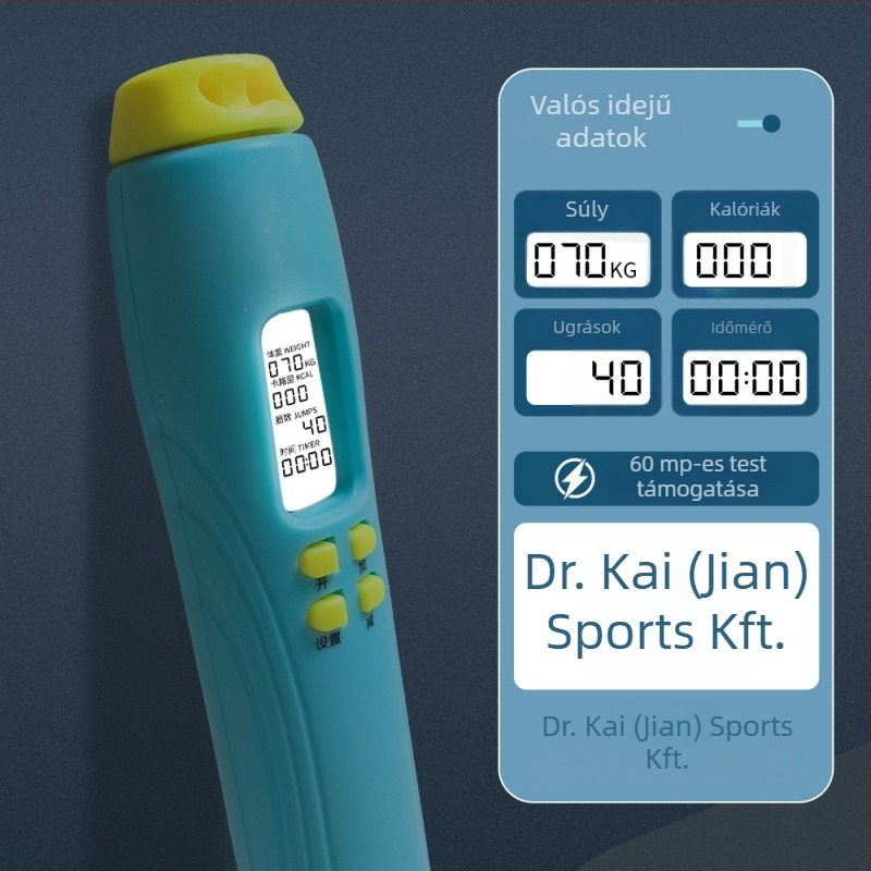 Bosskay vezeték nélküli intelligens ugrókötél – állítható, számoló funkcióval, kettős használat diákok és felnőttek számára; ABS anyag, 2.8 specifikáció, fitnesz és sport