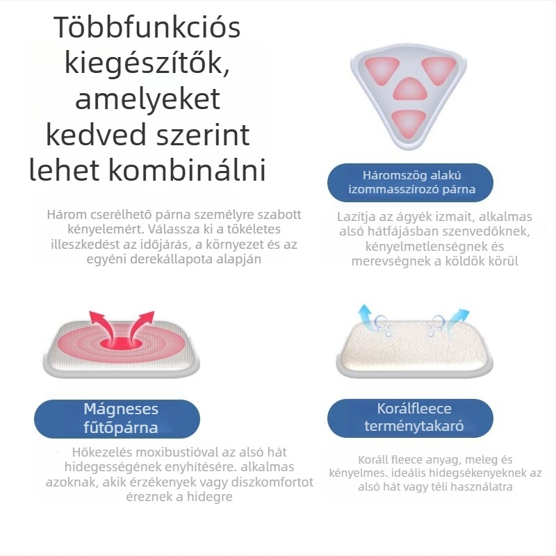 Vékony, légáteresztő ágyéki támasztó öv acéllemezzel, 3D hálós anyaggal és melegítő szövettel mindennapi használatra