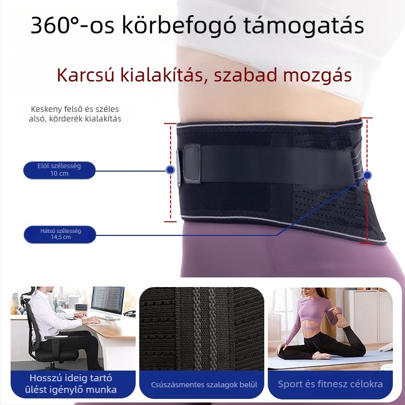 Kosárlabda derékvédő légáteresztő kialakítással, poliészter rostból és nylonból