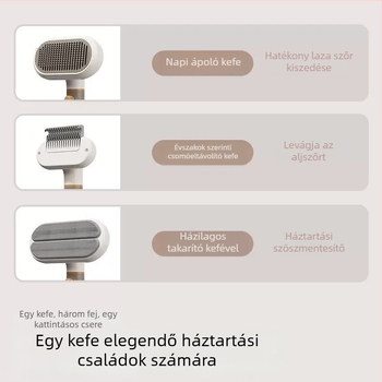 Macskatisztítási eszköz – 3 az 1-ben csomóoldó fésű, ragadós és laza szőr eltávolítása – Anyag: ABS + rozsdamentes acél