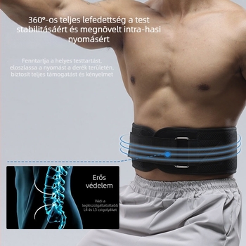 Derékszorító súlyzós edzésekhez és guggolásokhoz – poliészter rostból készült kompressziós deréköv férfiaknak és nőknek, derék-támasz Powerliftinghez