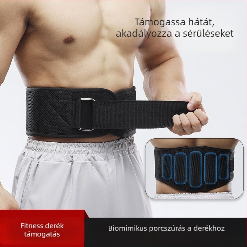 Derékszorító súlyzós edzésekhez és guggolásokhoz – poliészter rostból készült kompressziós deréköv férfiaknak és nőknek, derék-támasz Powerliftinghez