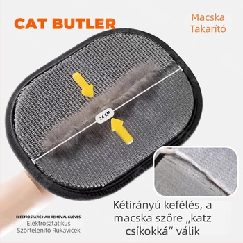 Cat Butler háziállatok szőrszőrtelenítő kesztyű, ABS anyag, kerek fésű, hosszú szőrű macskáknak