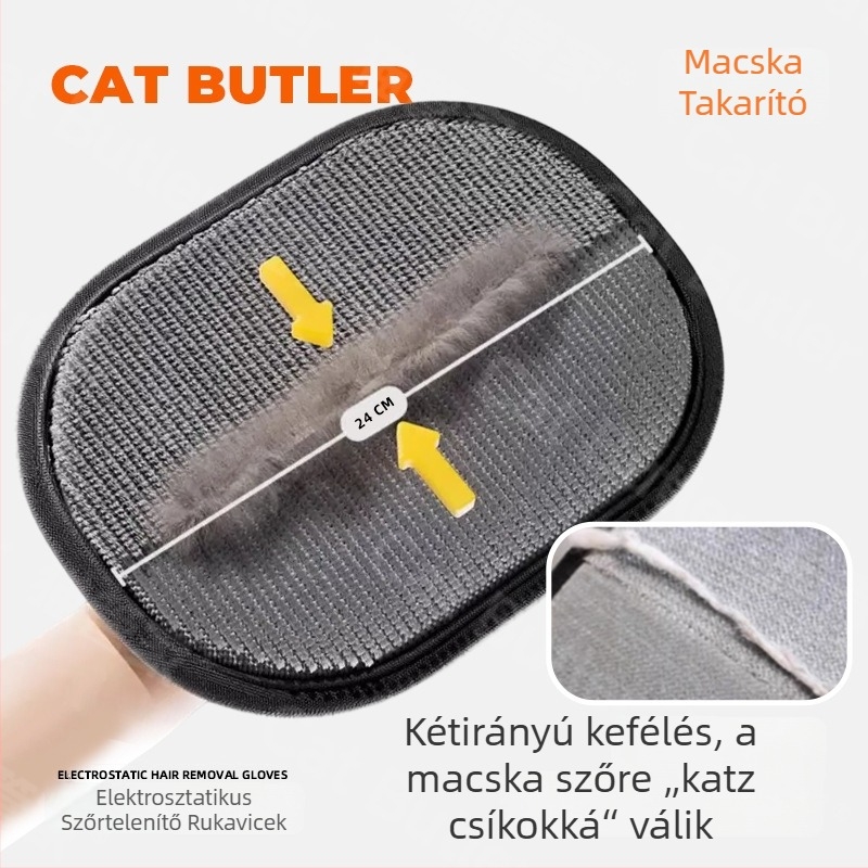 Cat Butler háziállatok szőrszőrtelenítő kesztyű, ABS anyag, kerek fésű, hosszú szőrű macskáknak