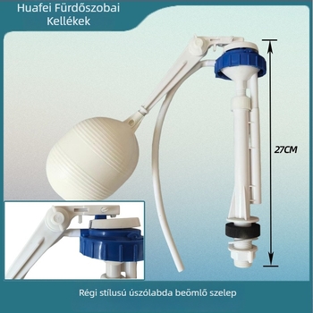 WC tartály kiegészítők – vintage osztott dizájn, univerzális úszó golyó bemeneti szelep, lefolyó szelep és nyomásra működő kapcsoló a víztakarékosságért