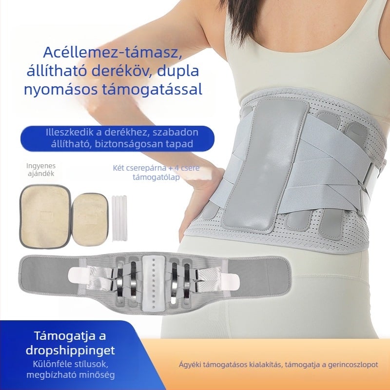 Nylon deréktámaszöv felnőtteknek, dupla tömörítéses derékvédő, badmintonhoz