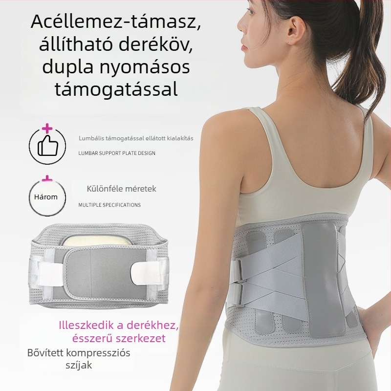 Nylon deréktámaszöv felnőtteknek, dupla tömörítéses derékvédő, badmintonhoz