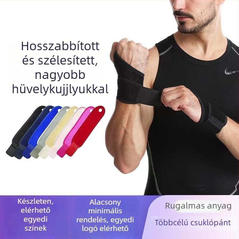 Szellőző csuklópánt Okcloth és Velcro bevonattal, állítható pánt, súlyemeléshez és ütősportokhoz