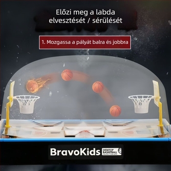 Két játékos asztali kosár- és foci játék – műanyag kivitel; szülő-gyermek interakció, gondolkodás fejlesztése, kéz- és szem-koordináció; 4–35 éveseknek