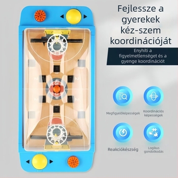 Két játékos asztali kosár- és foci játék – műanyag kivitel; szülő-gyermek interakció, gondolkodás fejlesztése, kéz- és szem-koordináció; 4–35 éveseknek