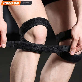 Szilikoncsíkos térdvédő – lélegző, nyomásos térdtámogatás futáshoz, kerékpározáshoz és túrázáshoz; Anyagok: Okcloth, szilikoncsík, N anyag, Velcro; Térd védelem