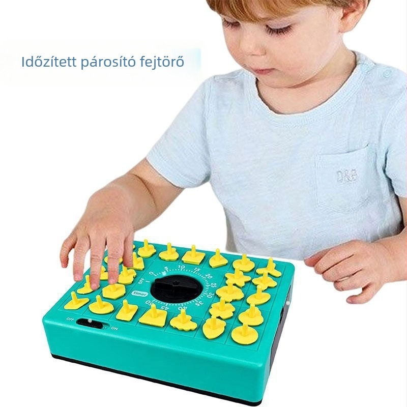 Családi oktató társasjáték időalapú puzzle-illesztés, műanyag elemek, 14+ éveseknek, elősegíti a szülő-gyermek interakciót és a koncentrációt