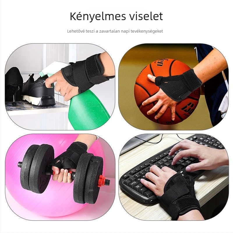 Kétirányú csuklóortézis sportos felépítéshez, állítható pánttal, univerzális bal- és jobbkézre, ficam fixálás