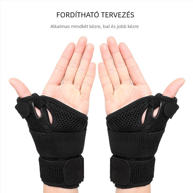 Kétirányú csuklóortézis sportos felépítéshez, állítható pánttal, univerzális bal- és jobbkézre, ficam fixálás