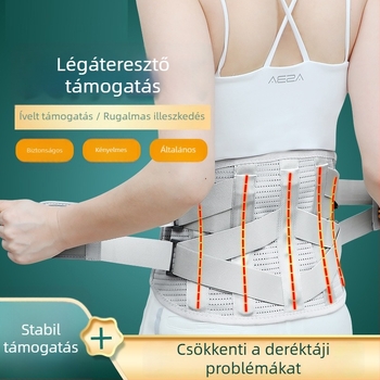 Csípővédő öv acéllemezes otthoni edzéshez, uniszex deréktámasztó öv, poliészter anyag, jóga és fitnesz