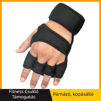 YCNOZ súlyemelő csuklóvédő kesztyűk – uniszex, csúszásmentes tenyér- és csukló védelem, kopásálló poliészter szálból