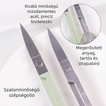 Szemöldökolló - rozsdamentes acél, csúszásgátló, szalonminőség, modell E0552, Bengbu eredet