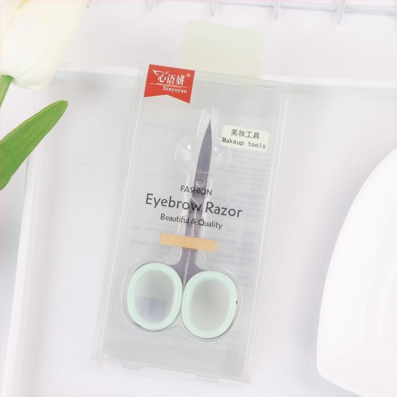 Szemöldökolló - rozsdamentes acél, csúszásgátló, szalonminőség, modell E0552, Bengbu eredet