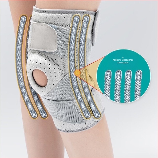 Térdvédők — univerzális használat, gumiból és poliészterből készült, patella védelem, alkalmas hegymászáshoz