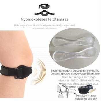 Térdvédő szilikon és OKCloth bevonattal – felnőtteknek, kosárlabdára és kerékpározásra, védi a térd ízületét