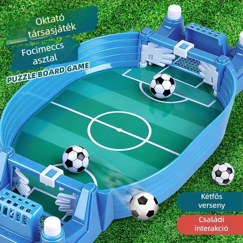 Gyerekeknek asztali foci-aréna - kétfős párharc, interaktív szülő-gyermek játék, műanyag kivitel, 4–14 éveseknek