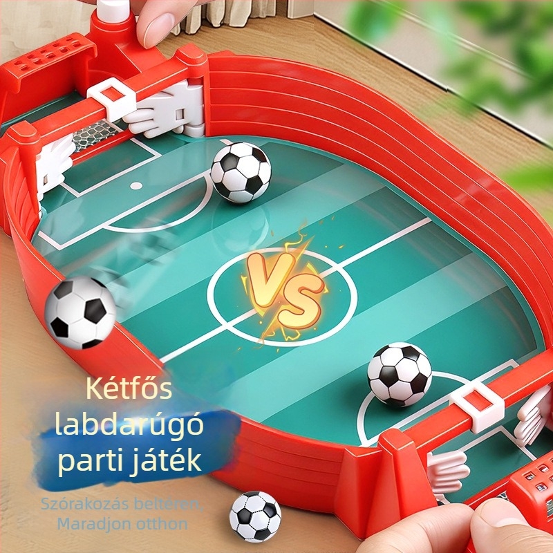 Gyerekeknek asztali foci-aréna - kétfős párharc, interaktív szülő-gyermek játék, műanyag kivitel, 4–14 éveseknek