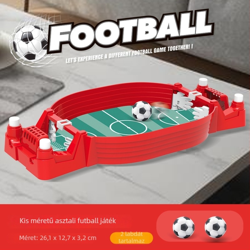 Gyerekeknek asztali foci-aréna - kétfős párharc, interaktív szülő-gyermek játék, műanyag kivitel, 4–14 éveseknek