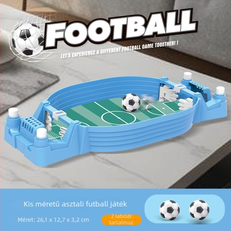 Gyerekeknek asztali foci-aréna - kétfős párharc, interaktív szülő-gyermek játék, műanyag kivitel, 4–14 éveseknek