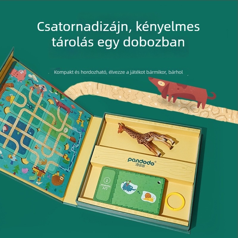 Pan Duo Oktatási Társasjáték: Erdei Labirintus, Kincskeresés, Többjátékos Családi Interakció, Anyag: műanyag és karton