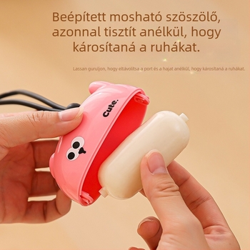 Rajzfilmszerű ragadós szőrmentesítő görgő - hordozható ruhákhoz, erős tisztítás