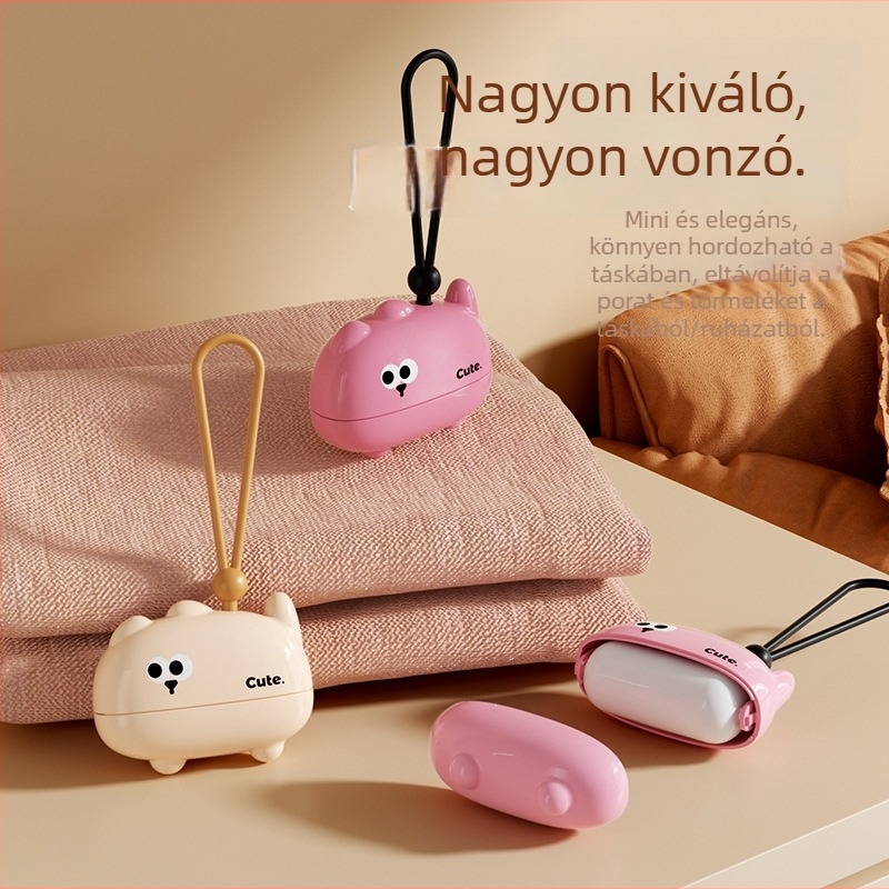 Rajzfilmszerű ragadós szőrmentesítő görgő - hordozható ruhákhoz, erős tisztítás