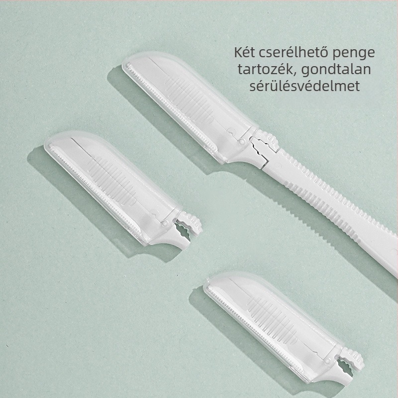 Szemöldökformázó cserélhető alkatrészekkel — Márka: KINEPIN / Today's Escape; Licencelt magáncímke; Szemöldöknyíró cserealkatrészekkel; Doboz mennyiség: 840; Anyag: műanyag és rozsdamentes acél