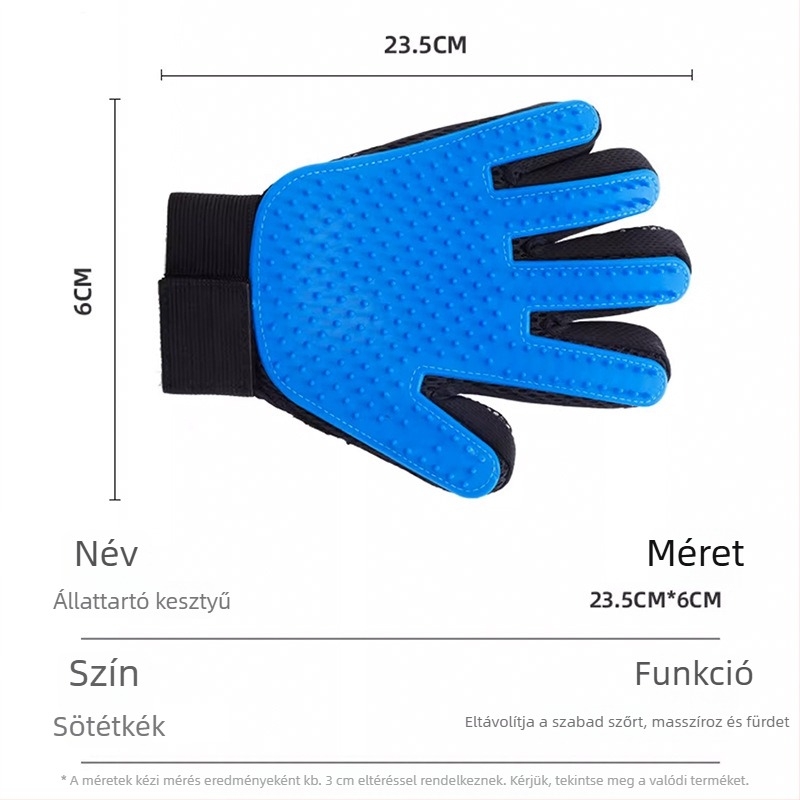 Állatgondozó kesztyű macskáknak és kutyáknak - gumírozott szőrmentesítő eszköz (Márka: Egyéb; Anyag: Gumi; Importált: Nem; Ajándék: Nem)