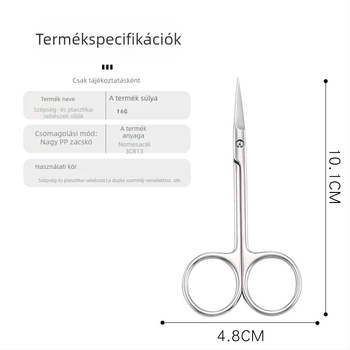 Kettős szemhéj kozmetikai olló szemészeti használatra, rozsdamentes acél – szemöldök formázó kés és smink olló