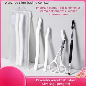 Négy darabos szemöldökápoló készlet – szemöldöknyíró, kozmetikai olló és szemöldökcsipesz; kezdőknek