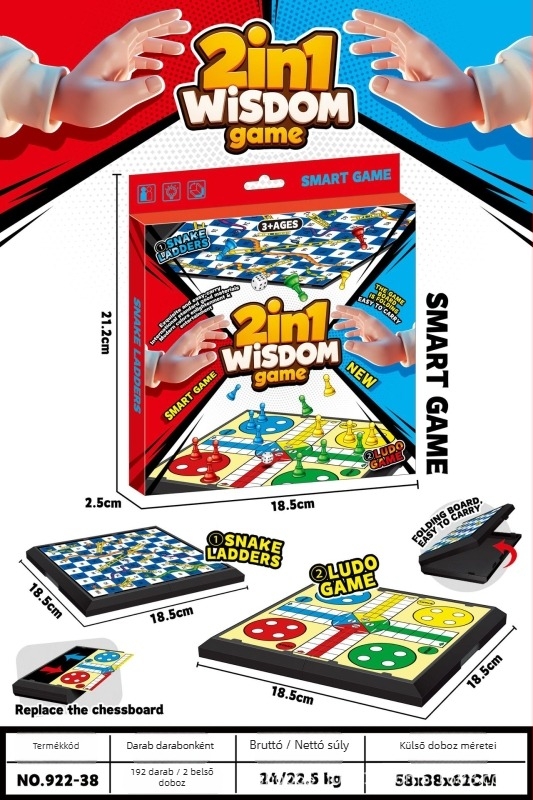 Két játékos számára készített multifunkcionális asztali játék – puzzle, szellemi fejlesztés, kéz- és agyi aktivitás, tic-tac-toe kártyák