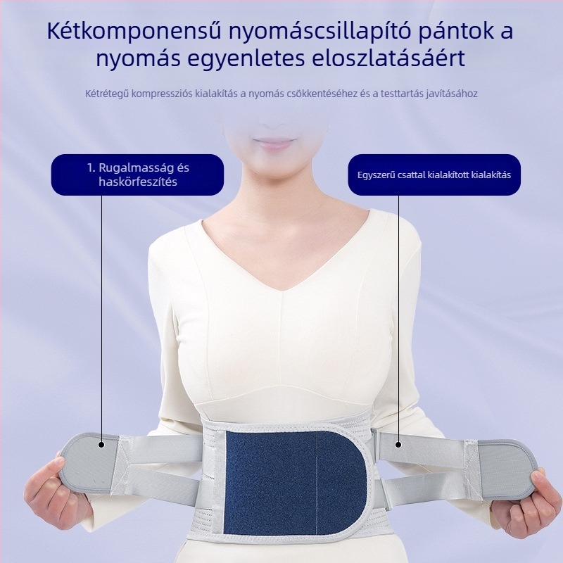 Juxin deréköv acéllemez-támogatással – Négy évszakos, lélegző deréktámasz (polieszter rost)