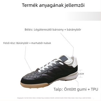 Uniszex sportcipő valódi bőrből, kerek orr, fűző, gyémánt mintás, gumitalp