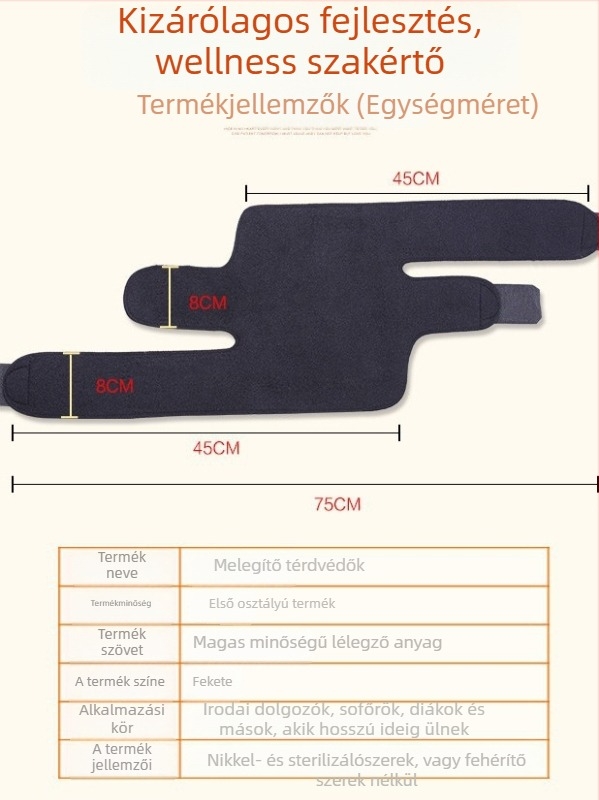 Önmelegedő térdvédő - térdízület védelme, poliészter, alkalmas futáshoz, edzéshez és egészségügyi masszázshoz