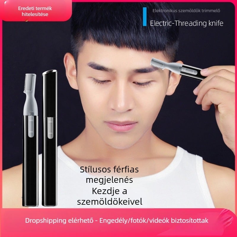Férfiak elektromos szemöldök-trimmelője, kezdőknek biztonságos, újratölthető, szemöldökre, oldalsó szakállra, testre és lábszárak szőrszálaira