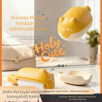 Állatbarát szőrtelenítő roller cserélhető ragasztólapokkal, tépő típusú roller ruhákhoz, ABS körkörös fejű