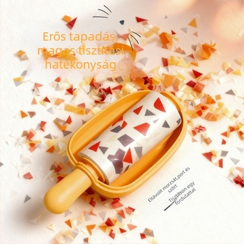 Állatbarát szőrtelenítő roller cserélhető ragasztólapokkal, tépő típusú roller ruhákhoz, ABS körkörös fejű