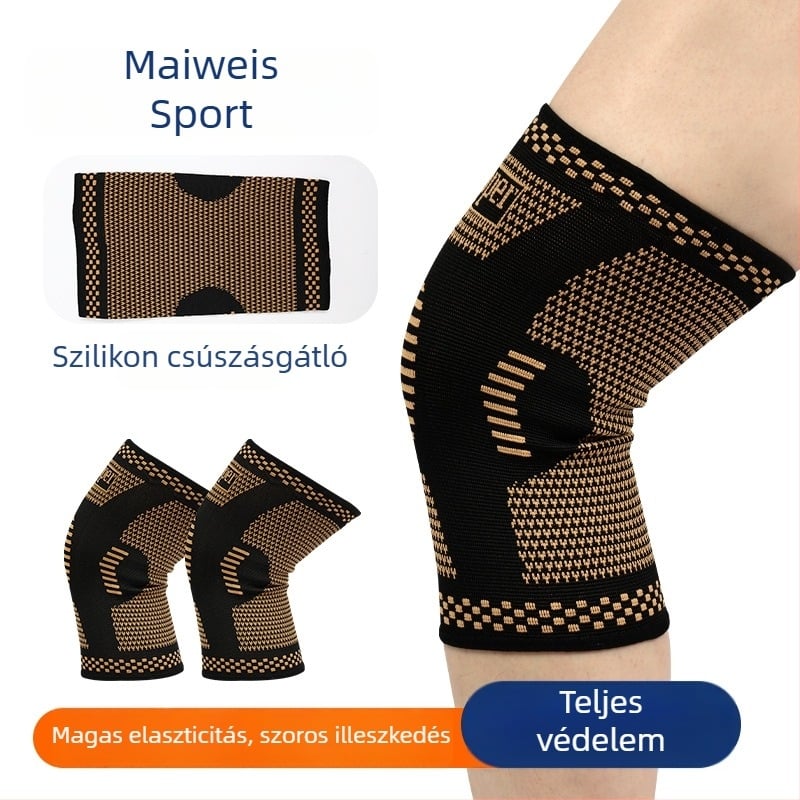 Pleten kötésű térdvédő, univerzális méret, alkalmas kosárlabdára, tollaslabdára és futásra