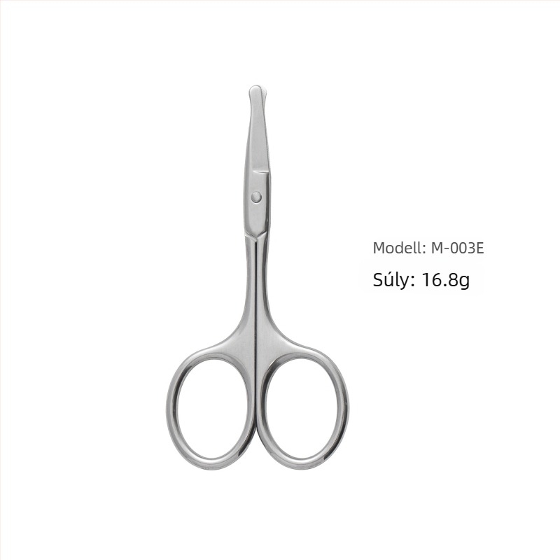 Rozsdamentes acél szemöldök- és orrszőr olló készlet — szemöldökolló hegyes végű, orrszőr olló kerek végű