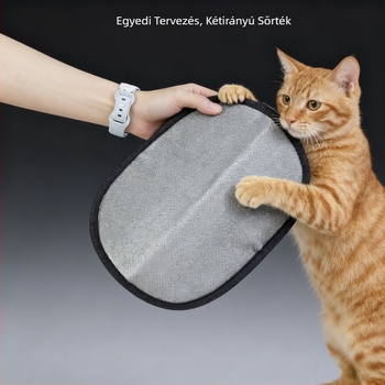 Macska elektrosztatikus szőrtelenítő kesztyű, kétirányú fésülés, mosható, puha anyag, tartós tisztító kesztyű macskáknak